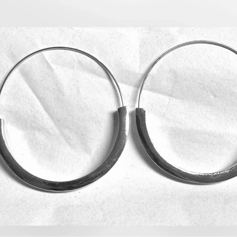 Anthropologie Wenka silver Hoop Minimalist earrings Mirror